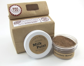 Brown Milk Paint - Non-toxic All Natural Paint Perfect for Unfinished Wood Projects- Chocolate