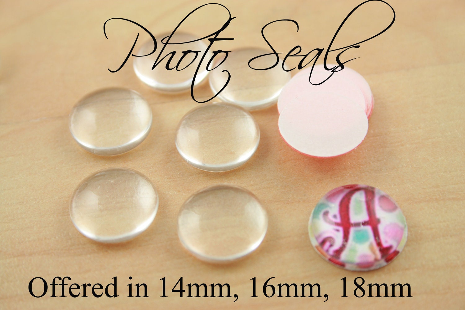 25 PHOTO SEALS Clear Photo Safe Adhesive Seals for 12mm