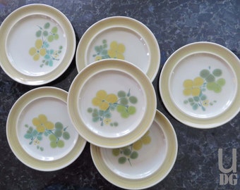 Vintage Franciscan Earthenware Pebble Beach 8-3/8" Salad Plates, set of 6