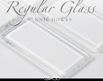 1x2 In - 48x24 - clear rectangle glass tiles. Regular Clear Glass Tiles for Pendants and Magnets. 25 Pack-UB. Annie Howes