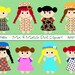Girl Doll Clipart Mix And Match 20 Piece Set