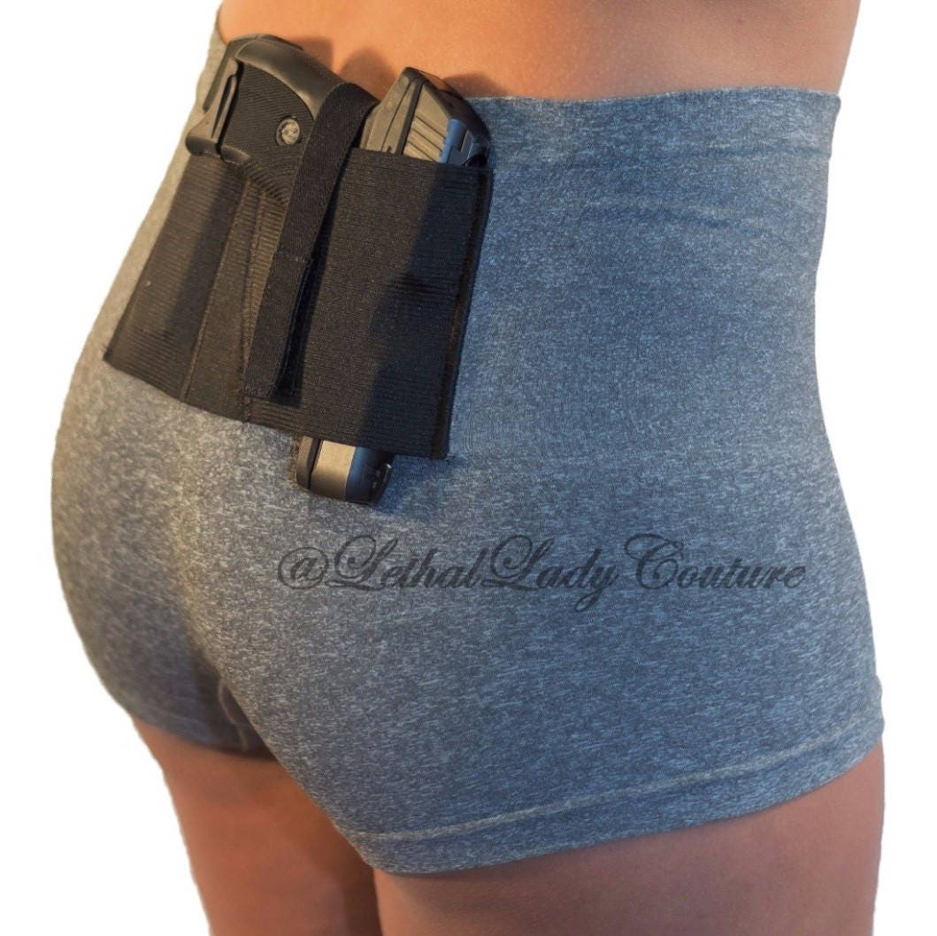 Women's Concealed Carry Gray Boy Shorts with Gun Holster