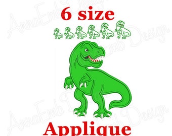 T-Rex Dinosaur Applique embroidery design. Tyrannosaurus Applique embroidery design. Dinosaur embroidery. Machine embroidery design.
