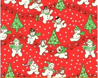 Storybook Christmas Red Singing Snowmen 41752-3 by Whistler Studios for Windham Fabrics