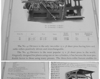 Vintage Babcock Printing Press Catalog Typography Lithography Babcock Equipment Manufacturing 1930's