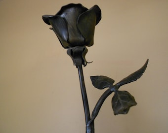 Hand-forged Iron Rose