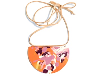 Jackson Pollock Inspired Resin Statement Necklace