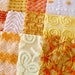 Vintage Chenille Fabric Quilt Squares - 30 - 6 inch squares, orange, gold & yellow - 500-280