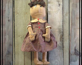 SALE mailed paper pattern Primitive folk art rag doll stitched fingers and toes HAFAIR OFG faap 292