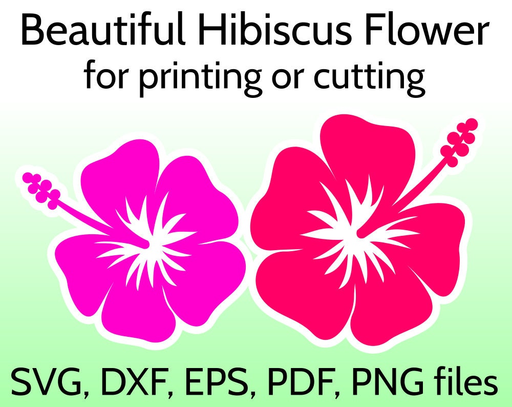 Download Hibiscus SVG Flower Cut File for Cricut & Silhouette, Tropical Flower Clipart, Hawaian flowers ...