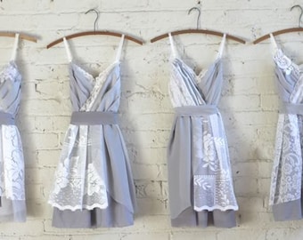 Custom Grey Bridesmaids Dresses