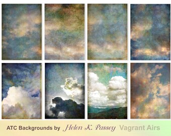 Downloadable Artist Trading Card Background, Clouds