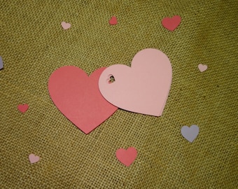 30 Heart Shaped Tags - Gift Tags, Favor Tags, Scrapbooking
