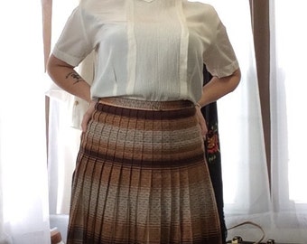1940's Pleated Plaid Skirt