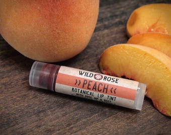 Lip Tint Natural PEACH Organic Botanical Lip Color - Mica Free - .15 oz stocking stuffer