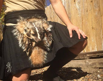 Full Mask sporran badger traditional scottish kilt accessory