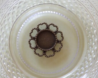 bronze support cabochon metal flower connector