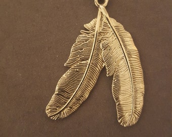 Sterling silver beaded feather necklace