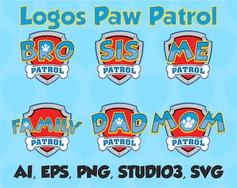 Paw Patrol clipart silhouette – Paw Patrol svg – Mom Patrol svg file – Dad Patrol svg – vector files – SVG, PNG, EPS, Ver 1.0