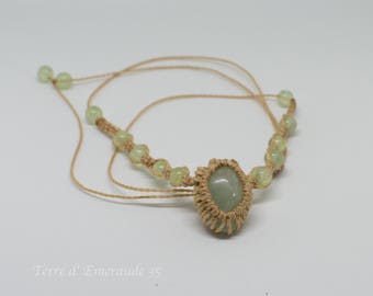Necklace Prehnite pendant