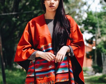 Reversible Alpaca Poncho