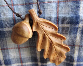 Oak leaf pendant, Acorn pendant