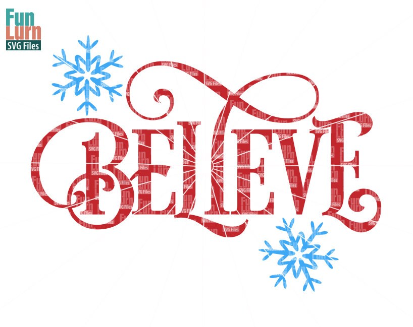 Download Believe SVG Believe Christmas word art clipart Christmas