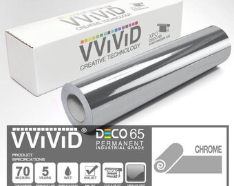 Craft Vinyl Contact Paper | Silver Chrome Gloss | For Cricut, Silhouette & Cameo Contact Paper Vinyl Adhesive Roll | VViViD DECO65