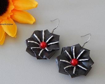 Earrings with gunmetal caps form Edelweiss