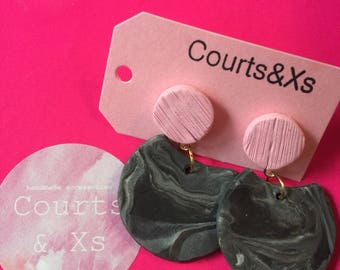 Marbled polymer clay earrings