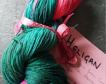 Hand dyed sock yarn 100g. Heligan