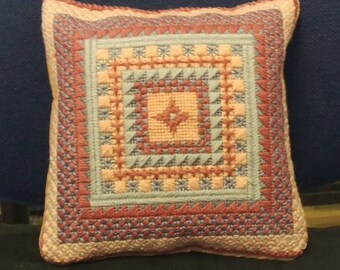 Mini Tapestry Cushion = pink/lilacs