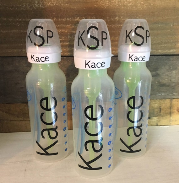 baby bottle monogram decal bottle stickers baby bottle