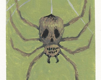 Spider, original gouache painting