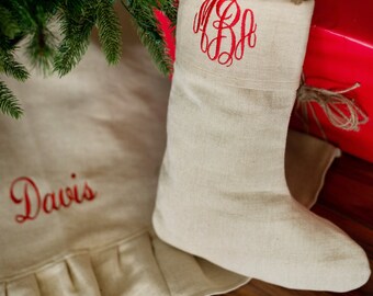 Classic Jute Monogrammed Christmas Stockings - Family Stockings - Christmas Stocking Personalized - Personalized Stocking - Holiday Decor