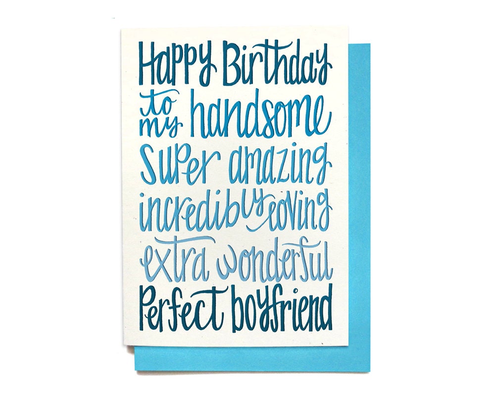 Boyfriend Birthday Card Happy Birthday to my Handsome