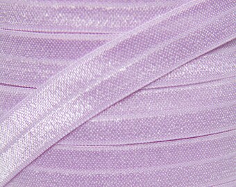 Lavender Fold Over Elastic - Elastic For Baby Headbands and Hair Ties - 5 Yards of 5/8 inch FOE