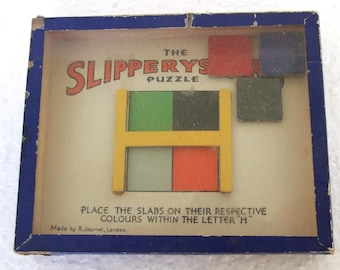 Vintage Glass Front R. Journet The "Slipperyslaps" Puzzle