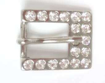 Silver metal with Rhinestone belt buckle