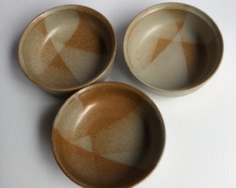 Iron Mountain stoneware, White Top bowls, cereal bowl, ceramic bowl, Appalachian pottery, handmade pottery, vintage pottery