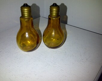 Amber Lightbulb Salt and Pepper Shakers