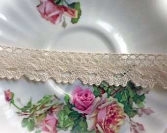 Reneabouquets Trim- Natural Cotton Crochet Cluny Lace 002, Vintage Lace, Wedding Trim, Sewing, Scrapbook, crafts