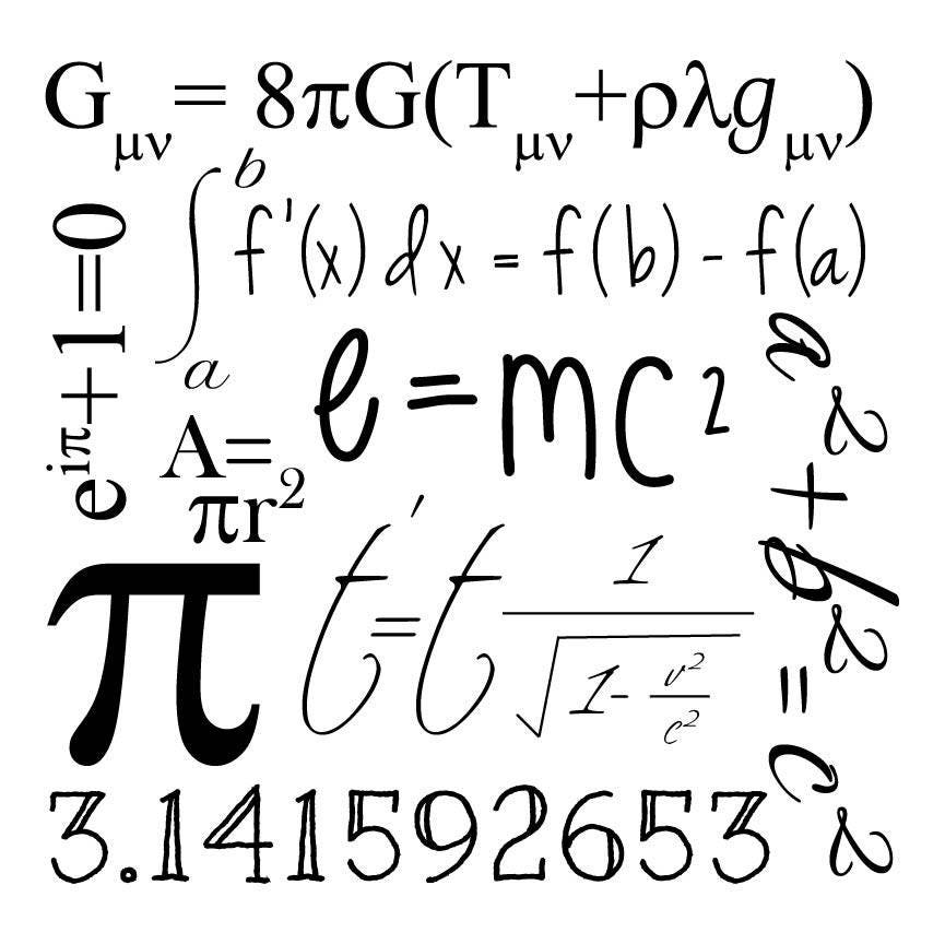 Math Geek Graphic Clip Art math & science formulas emc2