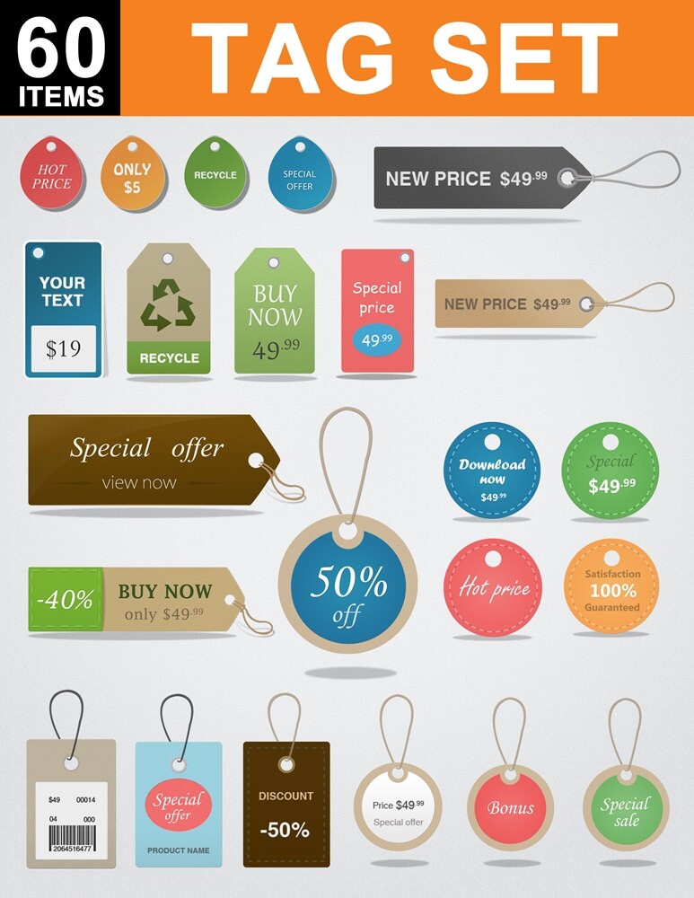 Price Tag Clipart Set Hang Tags Clip Art Sales Tags Labels