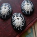 vintage black and white ladies cameo cabochon - vintage plastic cameo pcs