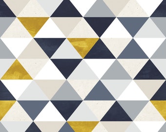 Blue & Gold Triangles Photo Backdrop