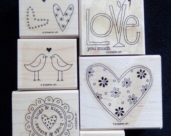 Stampin Up! Love You Much - WM Rubber Stamp (set of 6 )