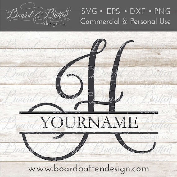 Download Split Letter H svg File Divided Initial SVG Split Monogram