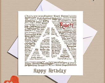 Harry Potter Card Personalised Deathly Hallows Birthday - Christmas - Anniversary - Congratulations - Any Occasion