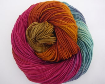 Hand dyed Double knit weight yarn 100% Superwash Merino - Dazzling
